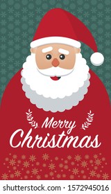 Santa Claus Illustration. Merry Christmas Card With Santa Illustration.