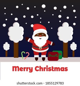 Santa Claus illustration standing at Christmas day character design