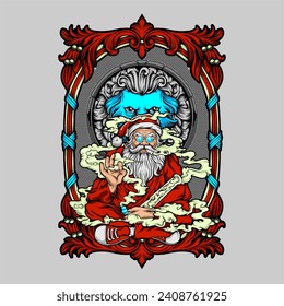 Santa claus illustration for t shirt design