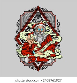 Santa claus illustration for t shirt design