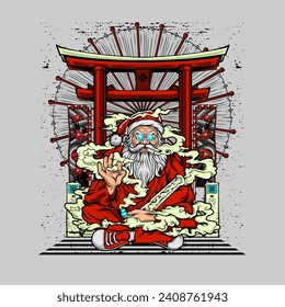 Santa claus illustration for t shirt design