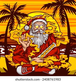 Santa claus illustration for t shirt design