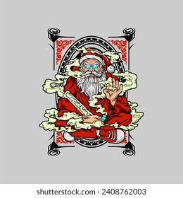 Santa claus illustration for t shirt design
