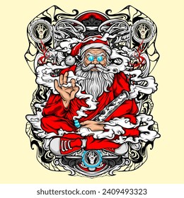 Santa claus illustration for t shirt design