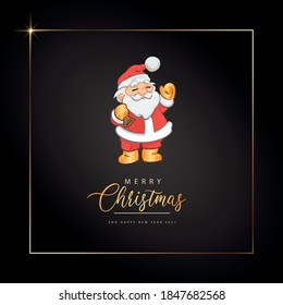 santa claus in illustration with text merry christmas, vector