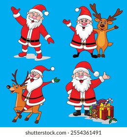 Santa Claus Illustration vector bundle pack with isolated object and Eps Formatted.
