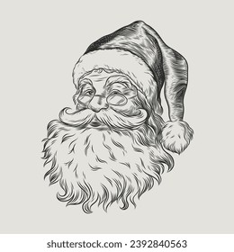 Santa Claus Illustration vintage engraving style