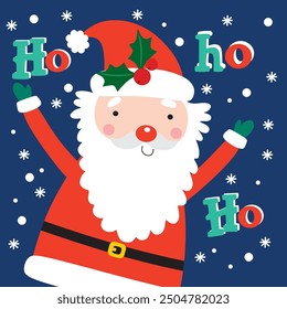 Santa Claus image For Christmas Card or Bag design