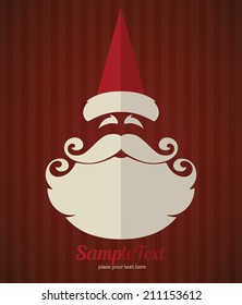 Santa Claus image in flat style. Vector illustration for greeting Christmas card.