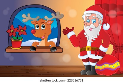 Santa Claus indoor scene 9 - eps10 vector illustration.