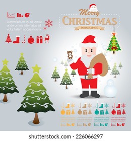 Santa claus infographic elements illustration vector