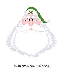 Santa Claus Ireland "Daidi na Nollag" Irish language. Christmas old man in green hat. Sprig of mistletoe on cap. Great Daddy of Christmas. Traditional New Year grandfather