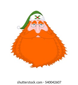 Santa Claus Ireland "Daidi na Nollag" Irish language. Christmas old man in green hat. Sprig of mistletoe on cap. Great Daddy of Xmas. Traditional New Year grandfather