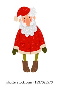 Santa Claus. Isolated Cute Vector Cartoon Illustration on white background