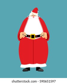 Santa Claus isolated. Granddad in red suit and white beard. Christmas and New Year character