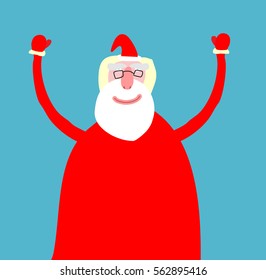 Santa Claus isolated. Merry Christmas grandfather. Xmas and New Year illustration
