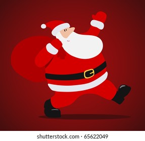 Santa Claus isolated on red