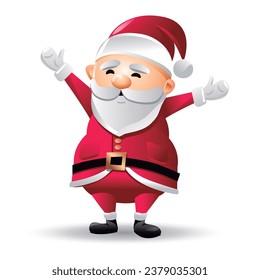 Santa claus isolated on white background. happy cartoon. Vector illustration. Eps 10.