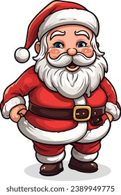 Santa Claus isolated on white background cute cartoon vector illustration