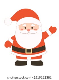 Santa Claus isolated on white background. Cute flat style, vector illustration