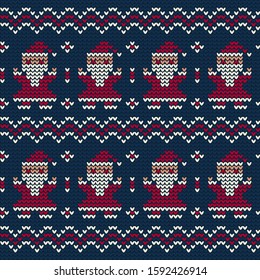 Santa Claus knitted pattern of Christmas