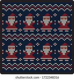 Santa claus knitted pattern of christmas