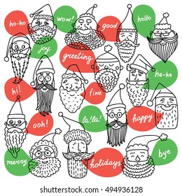 The Santa Claus leading the conversation in the bubbles.