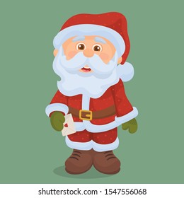 Santa Claus with a letter in his hands