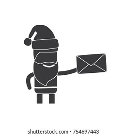 Santa Claus with a letter icon, vector illustration design. Christmas collection.