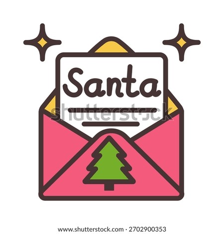 Santa Claus letter vector icon