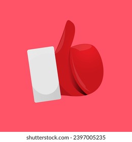 Santa Claus como ilustración vectorial de icono aislada en fondo rosado. el símbolo santa de la mano arriba. A Santa mano le gusta

