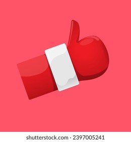 Santa Claus like icon vector illustration isolated on pink background. thumbs up hand santa symbol. Santa hand like
