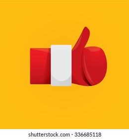 Santa Claus like icon vector illustration.  thumbs up santa symbol.