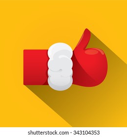 Santa Claus like icon vector illustration. thumbs up santa symbol.