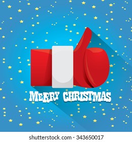 Santa Claus like icon vector illustration. thumbs up santa symbol. merry christmas greeting card