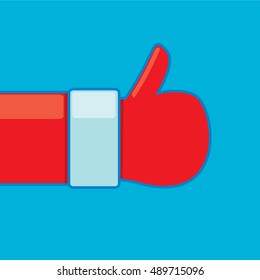 Santa Claus like icon vector illustration. thumbs up santa symbol.