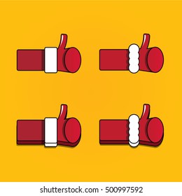 Santa Claus like icon vector illustration. thumbs up santa symbol.