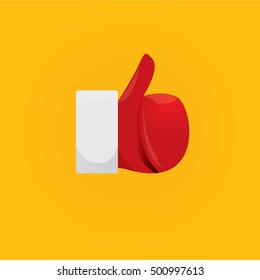 Santa Claus like icon vector illustration. thumbs up santa symbol.