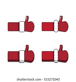 Santa Claus like icon vector illustration. thumbs up santa symbol.