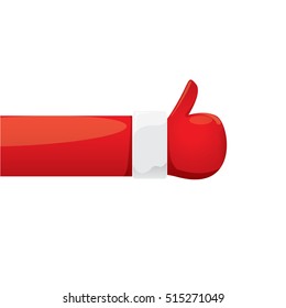 Santa Claus like icon vector illustration. thumbs up santa symbol.