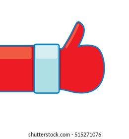 Santa Claus like icon vector illustration. thumbs up santa symbol.