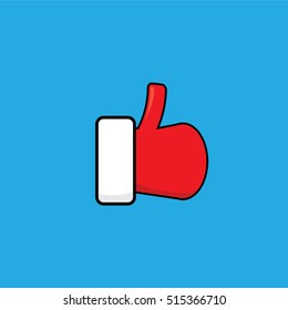 Santa Claus like icon vector illustration. thumbs up santa symbol. vector christmas label or badge