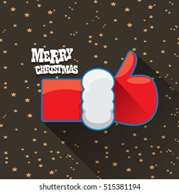 Santa Claus like icon vector illustration. thumbs up santa symbol. merry christmas greeting card or background