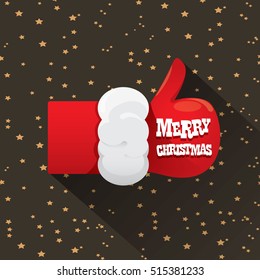 Santa Claus like icon vector illustration. thumbs up santa symbol. merry christmas greeting card or background