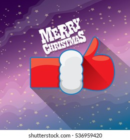 Santa Claus like icon vector illustration. thumbs up santa symbol. merry christmas greeting card or background