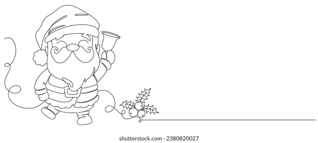 Santa claus line art style vector illustration