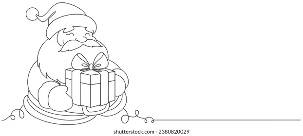 Santa claus line art style vector illustration