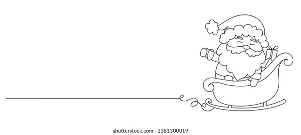 Santa claus line art style vector illustration