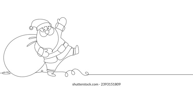 Santa claus line art style vector illustration