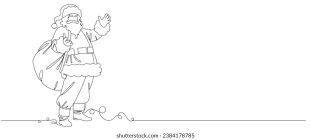 Santa claus line art vector illustration